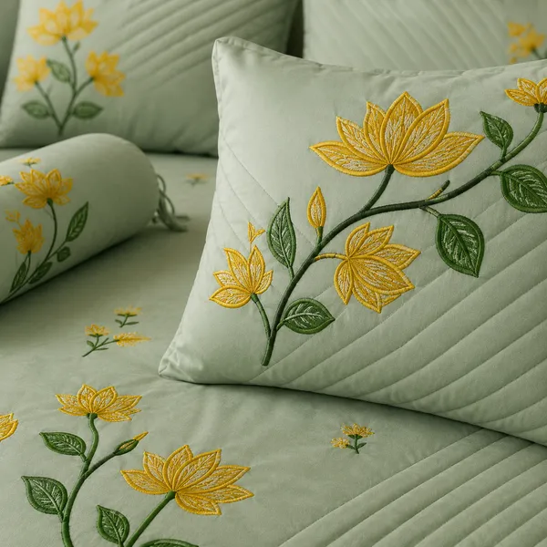 Sage_Green_Floral_Embroidery_Bedsheet_Set-_Pack_of_7_Pieces