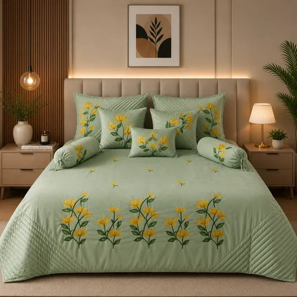 Sage_Green_Floral_Embroidery_Bedsheet_Set-_Pack_of_7_Pieces
