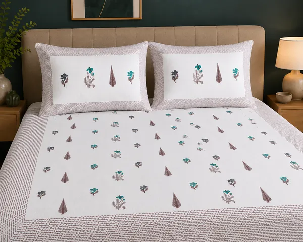 Shaam_Bagh_Floral_Pure_Cotton_Bedsheet_Set_-_King_Size