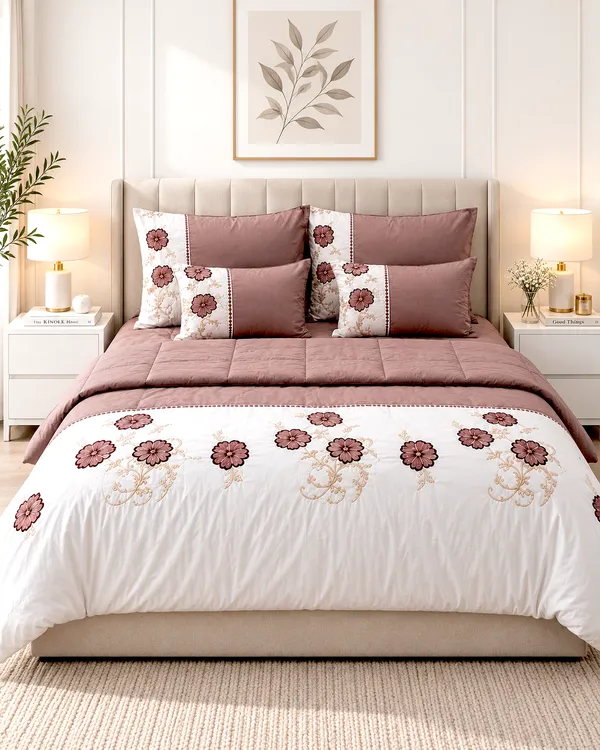 Sundown_Terracotta_&_White_Floral_Bedding_Set_-_6_Piece_Set_with_comforter