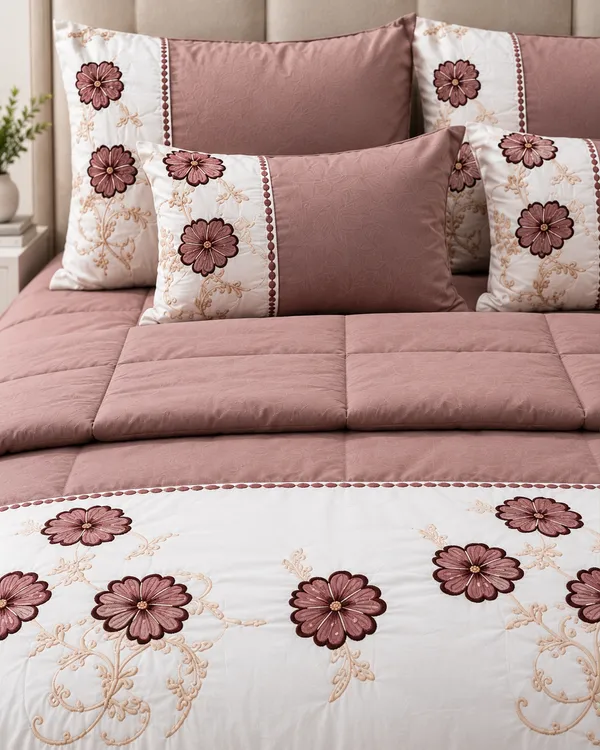 Sundown_Terracotta_&_White_Floral_Bedding_Set_-_6_Piece_Set_with_comforter