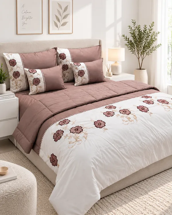 Sundown_Terracotta_&_White_Floral_Bedding_Set_-_6_Piece_Set_with_comforter
