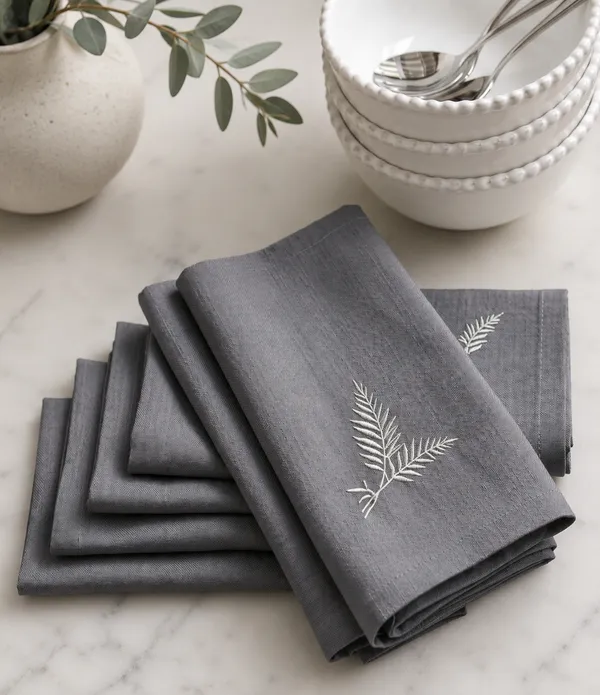 Charcoal_Grey_Embroidered_Cotton_Kitchen_Napkins_|_Set_of_6_|_Pure_Cotton