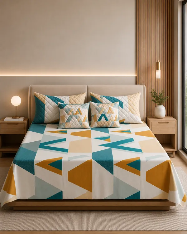 Geometric_Design_Bedsheet_Set_-_with_2_Cushions_&_2_pillow_covers