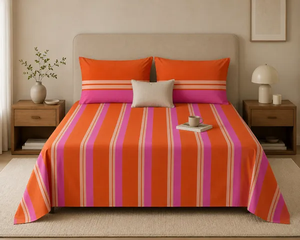Sunset_Stripes_300_TC_Pure_Cotton_King_Size_Bedsheet_Set