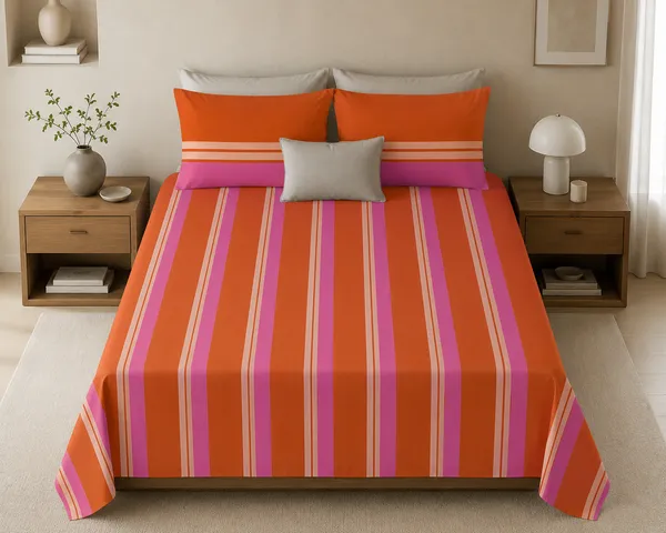 Sunset_Stripes_300_TC_Pure_Cotton_King_Size_Bedsheet_Set