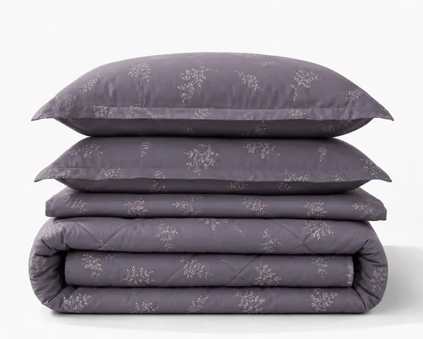 Ash_Purple_Leaf_Pure_Cotton_Comforter_Bedding_Set