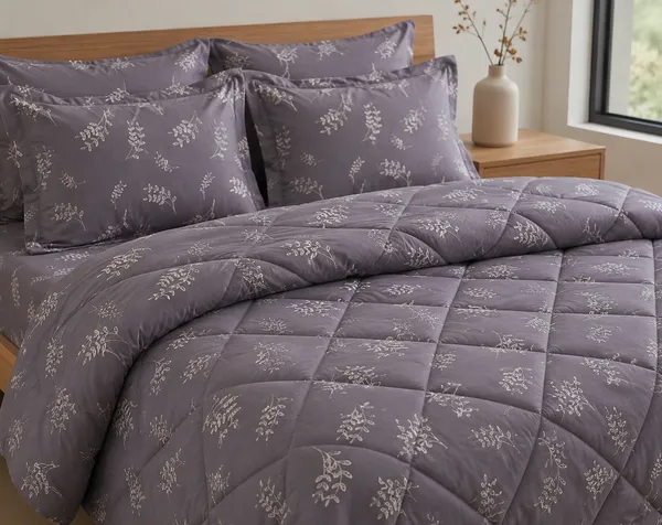 Ash_Purple_Leaf_Pure_Cotton_Comforter_Bedding_Set
