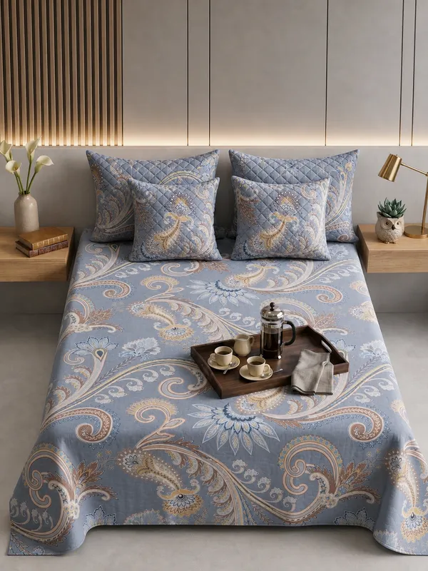 Blue_Paisley_Bedsheet_Set_with_2_cushions