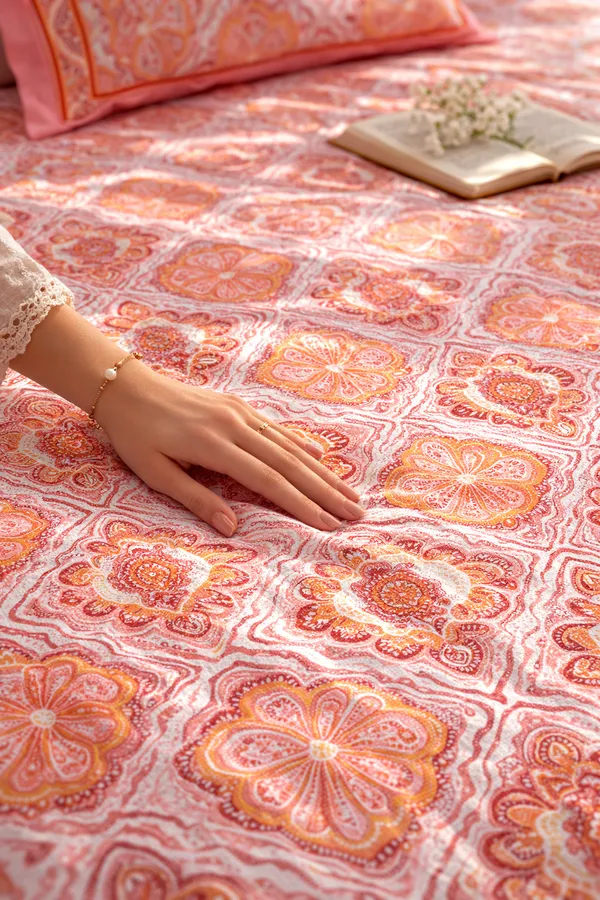 Blush_Ikat_Pure_Cotton_Bedsheet_Set