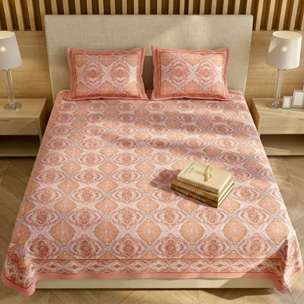 Blush_Ikat_Pure_Cotton_Bedsheet_Set