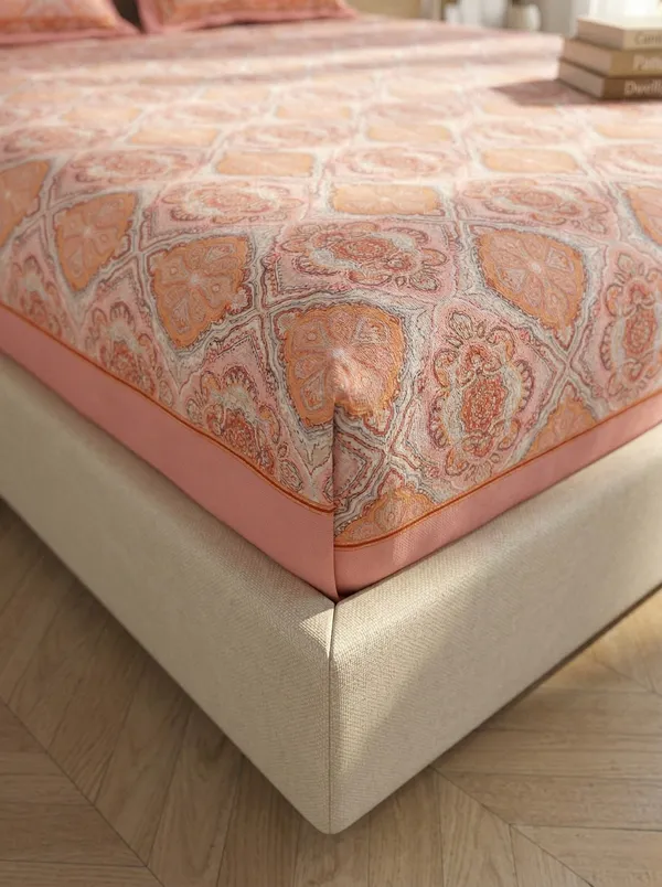 Blush_Ikat_Pure_Cotton_Bedsheet_Set