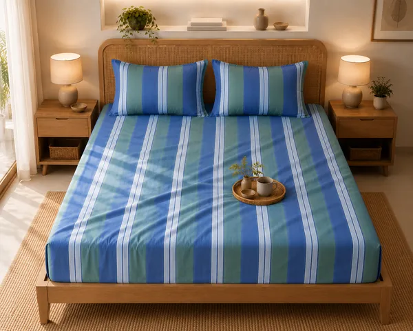 Blue_Bay_Stripes_300_TC_Pure_Cotton_Bedsheet_Set
