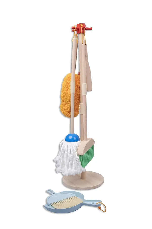 Wooden_Kids_Cleaning_Tools_Set__Mop,_Broom,_Sponge,_Rag,_Brush,_Dustpan_&_Duster_with_Organizer__Pretend_Play_Role-Playing_Cleaning_Set_for_Toddlers__Safe_&_Non-Toxic