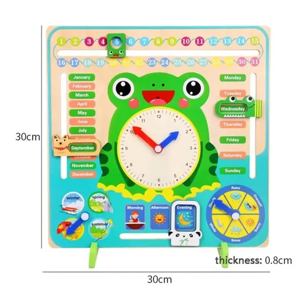 Montessori_Wooden_Frog_Clock_Toy_for_Kids__Educational_Learning_Calendar_for_Toddlers_with_Time,_Week,_Weather,_Seasons__Preschool_Toy_for_Boys_&_Girls__Homeschool,_Gift_Idea