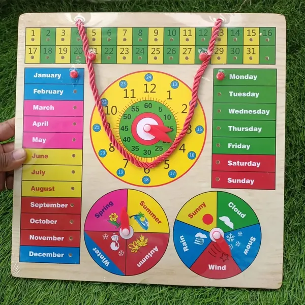 Wooden_Analog_Clock_All-in-One_Learning_Board__12x12_Clock,_Calendar,_Days,_Months,_Weather,_Seasons__Educational_Toy_for_Kids_with_Pins__Enhances_Time_&_Cognitive_Skills