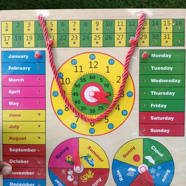 Wooden_Analog_Clock_All-in-One_Learning_Board__12x12_Clock,_Calendar,_Days,_Months,_Weather,_Seasons__Educational_Toy_for_Kids_with_Pins__Enhances_Time_&_Cognitive_Skills