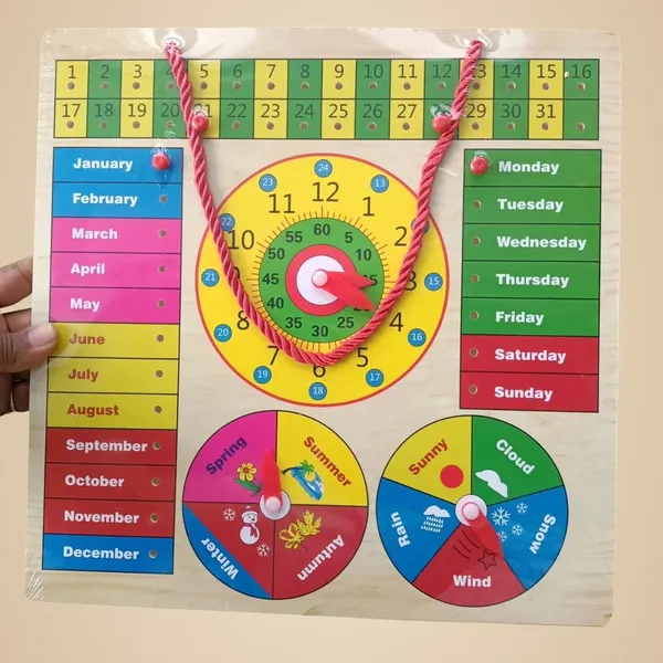 Wooden_Analog_Clock_All-in-One_Learning_Board__12x12_Clock,_Calendar,_Days,_Months,_Weather,_Seasons__Educational_Toy_for_Kids_with_Pins__Enhances_Time_&_Cognitive_Skills