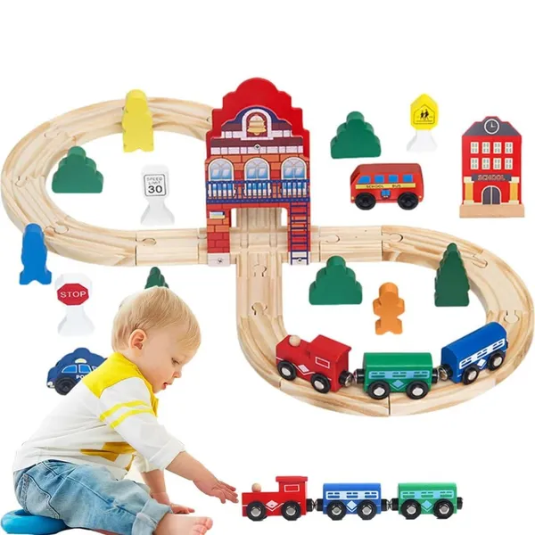 Wooden_Railway_Train_Set,_Wooden_Railway_Track_with_Train
