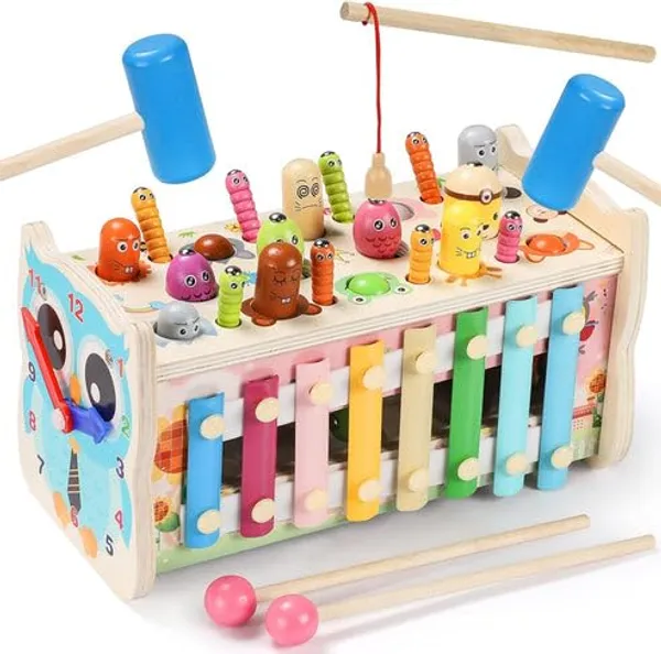 Wooden_Multi-Functional_Whack-a-Mole_Bench_Toy__7-in-1_Knocking,_Fishing,_Hammer,_Teaching_Clock_Activity__Montessori_Educational_Toy_for_Kids__Enhances_Cognitive_&_Motor_Skills