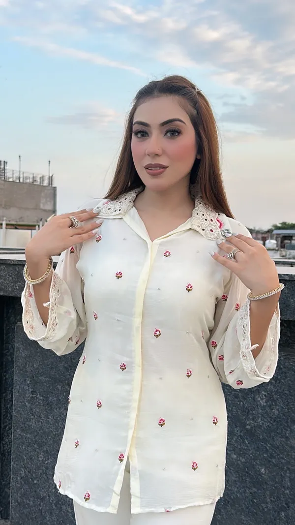 White_Chinon_Co-Ord_Set_For_Women