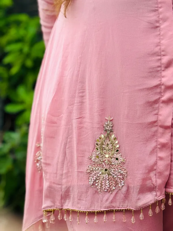 Pink_Chinon_Co-Ord_Set_For_Women