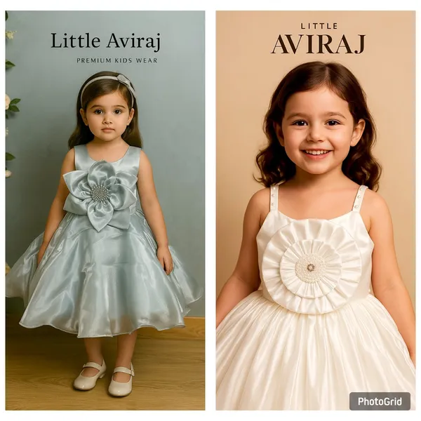 Pack_Of_2_Pastel_Blue_&_White_Organza_Dress_For_Kids