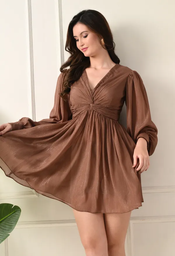 Brown_Lurex_Dress_For_Women