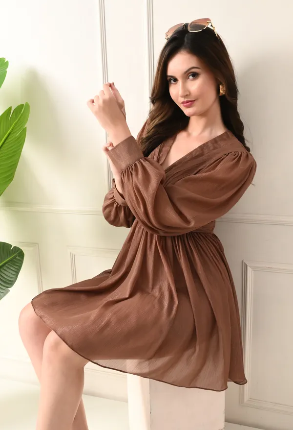 Brown_Lurex_Dress_For_Women