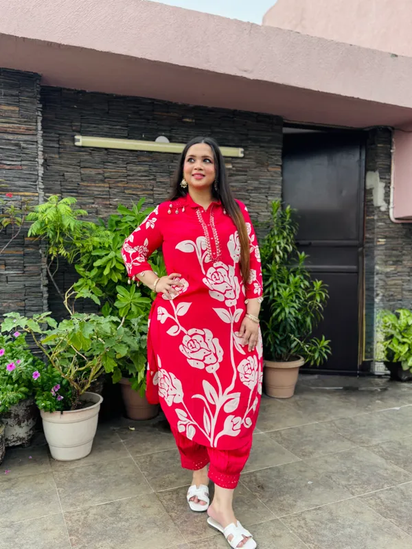 Hot_Pink_Crepe_Co-Ord_Set_For_Women