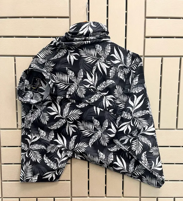 Black_Cotton_Printed_Short_Sleeves_Casual_Shirt_For_Men