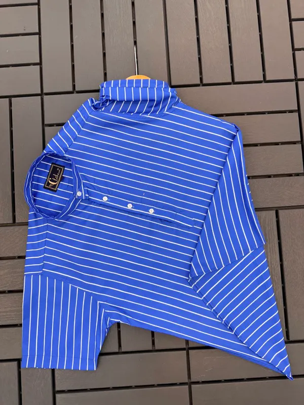 Blue_Cotton_Printed_Short_Sleeves_Casual_Kurta_Style_Shirt_For_Men