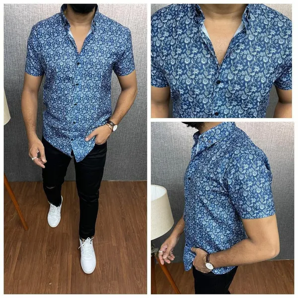 Blue_Cotton_Printed_Short_Sleeves_Casual_Shirt_For_Men