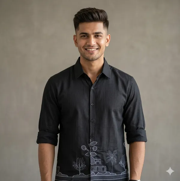 Black_Linen_Embroidered_Full_Sleeves_Casual_Shirt_For_Men