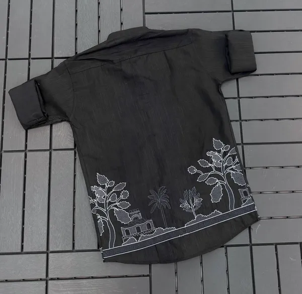Black_Linen_Embroidered_Full_Sleeves_Casual_Shirt_For_Men