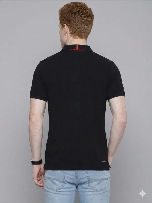 Black_Poly_Cotton_Solid_Half_Sleeves_Casual_T-Shirt_For_Men