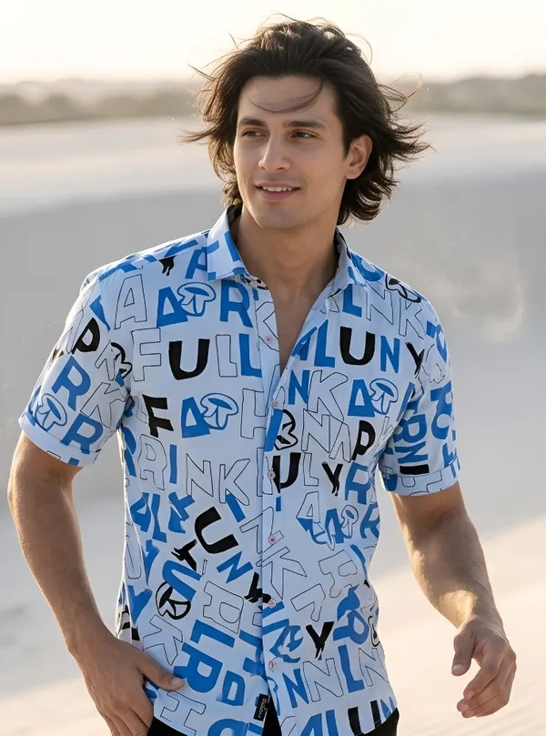 Blue_Cotton_Printed_Short_Sleeves_Casual_Shirt_For_Men