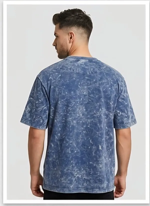 Blue_Terry_Cotton_Solid_Half_Sleeves_Casual_T-Shirt_For_Men