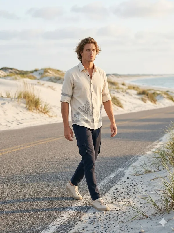 Combo_best_seller_combo_Pink_Full_slevees_shirt_+_caargo_navy_caargo