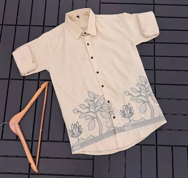 Cream_Linen_Embroidered_Full_Sleeves_Casual_Shirt_For_Men