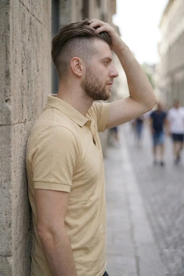 Cream_Pure_Cotton_Solid_Half_Sleeves_Casual_T-Shirt_For_Men