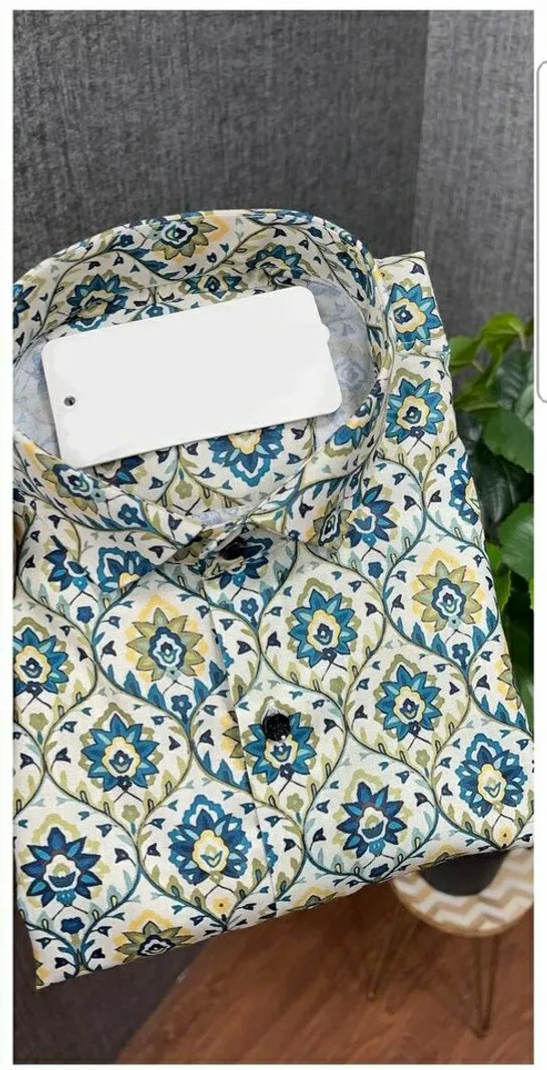 Green_Cotton_Printed_Short_Sleeves_Casual_Shirt_For_Men