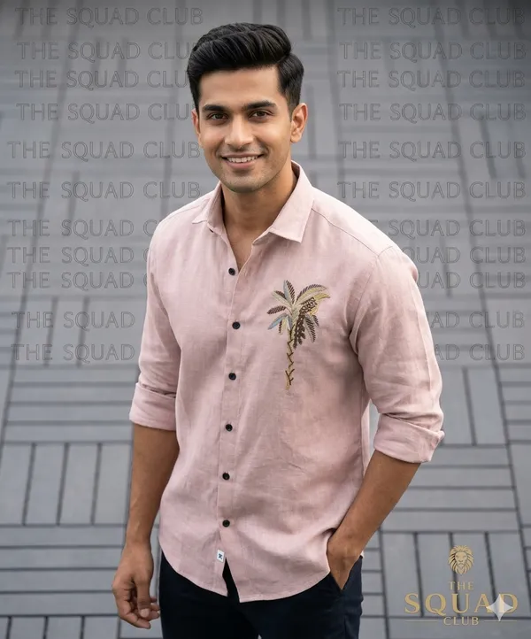 Pink_Linen_Embroidered_Long_Sleeves_Casual_Shirt_For_Men