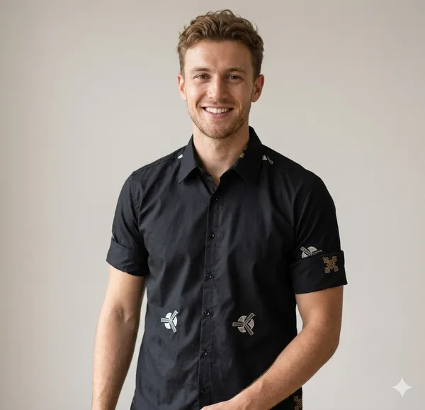 Black_Cotton_Embroidered_Full_Sleeves_Casual_Shirt_For_Men