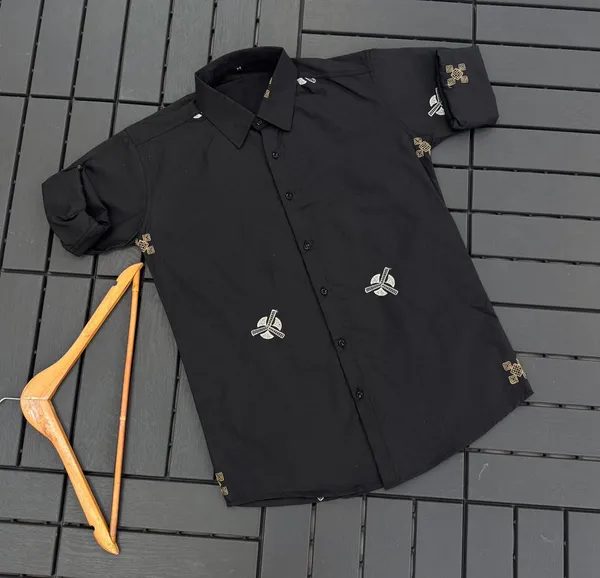 Black_Cotton_Embroidered_Full_Sleeves_Casual_Shirt_For_Men