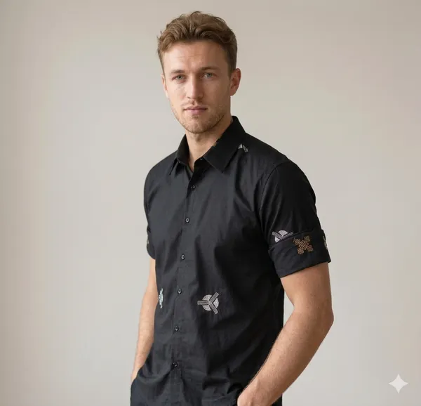 Black_Cotton_Embroidered_Full_Sleeves_Casual_Shirt_For_Men