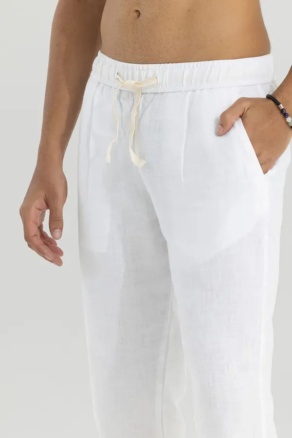 White_Linen_Solid_Mid_Rise_Casual_Trouser_For_Men