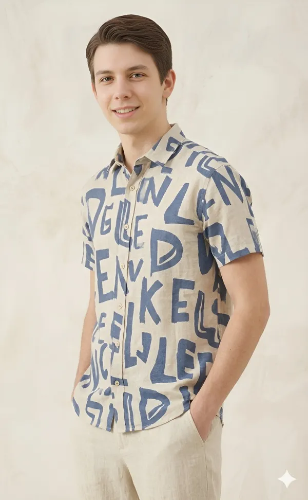 Green_Cotton_Printed_Short_Sleeves_Casual_Shirt_For_Men