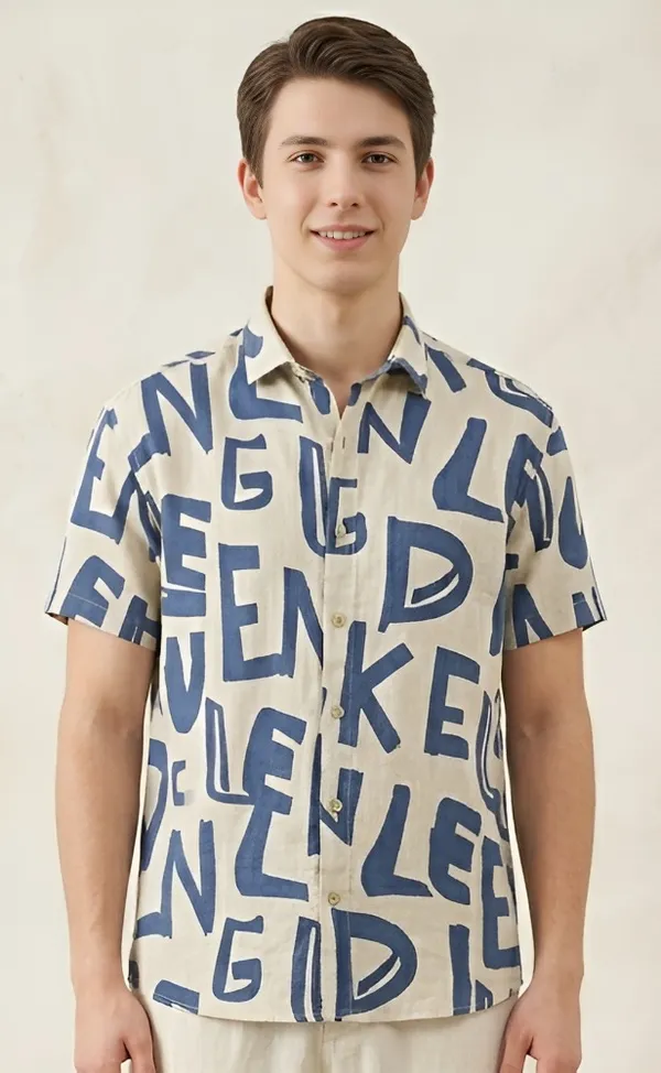 Green_Cotton_Printed_Short_Sleeves_Casual_Shirt_For_Men