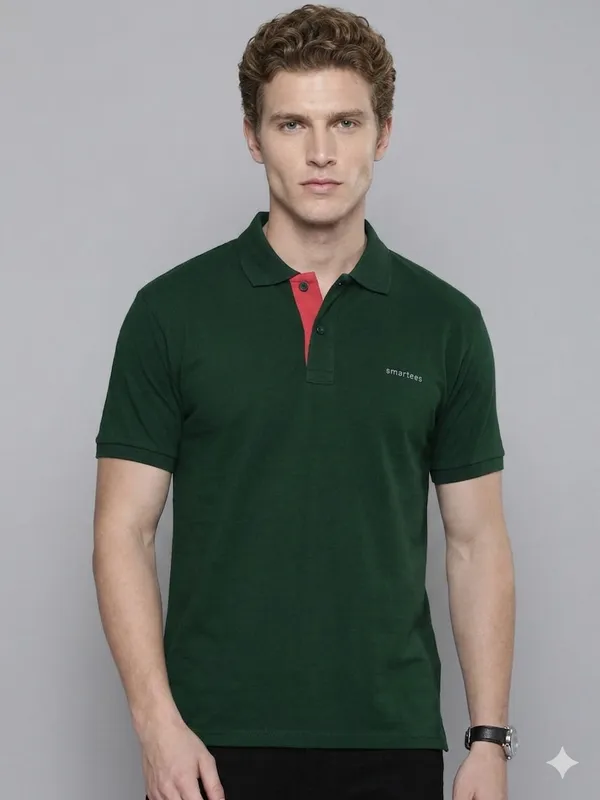 Green_Poly_Cotton_Solid_Half_Sleeves_Casual_T-Shirt_For_Men